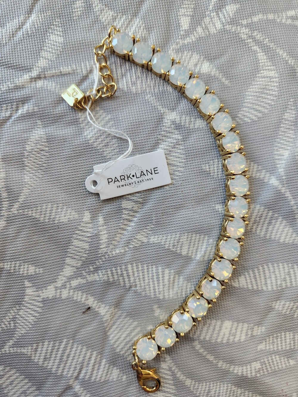 Park Lane Gold Bracelet with Opalescent White Stones